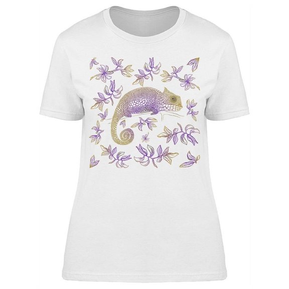 Chameleon Among The Leaves T-Shirt Women -Image by Shutterstock, Female x-Large
