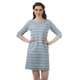 thumbnail image 1 of Moomaya Robes Mini Femmes Coton Slub Robes d'Été Manches 3/4 Robe Droite, 1 of 4