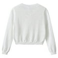 thumbnail image 4 of Girls Cardigans Soft Cotton Knit Button Up Crewneck Sweaters Scalloped Cute Spring Fall Winter Clothes (7 Years, White), 4 of 7