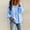 Sky Blue, variant on Women's Boho Cute Ruffle Sleeve Asymmetrical Pleated Blouse – Comfy Loose Long Sleeve Daily Lounge Top White,L