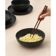 thumbnail image 5 of JoyJolt Mesa 4pc Stoneware Pasta Bowl set, 30oz - Matte Black, 5 of 8