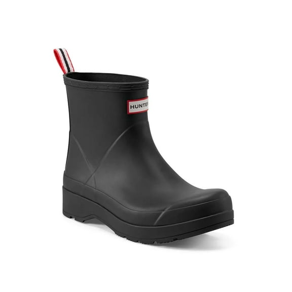 HUNTER M PLAY SHORT BOOT MEN RAIN BOOTS - Black / Hunter Red / Off White Black / 8
