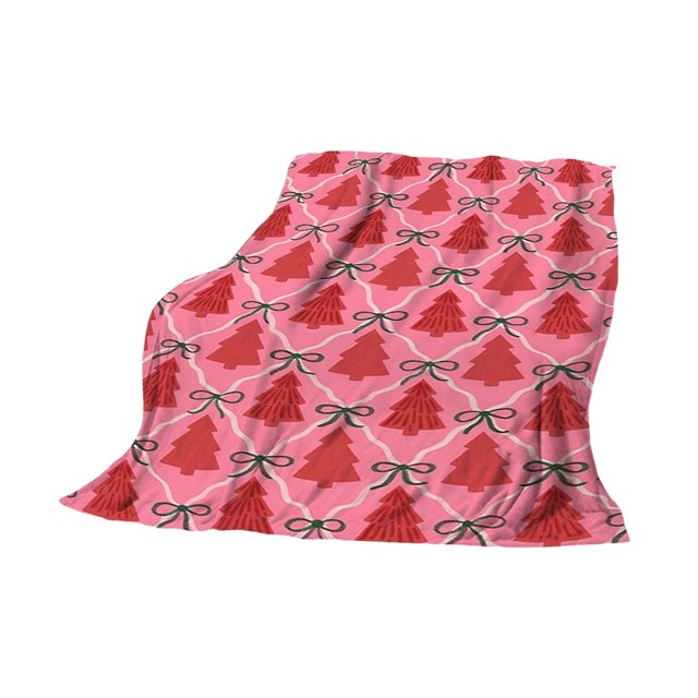 Manta navideña de franela con diseño de árbol de Navidad, con escena de bosque nevado, gruesa y estampada, de doble cara, para la siesta, chal, regalo navideño