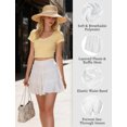 thumbnail image 4 of White Ruffle Skirt for Women, Summer Vacation Pleated A-Line Skirt, Elastic High Waist Casual Style with Inner Lining, 4 of 7