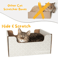 thumbnail image 4 of Hide & Scratch: XL Heavy Duty Cardboard Cat Scratcher Bed with Refillable Scratch Pad (Light Grey Diamond), 4 of 9