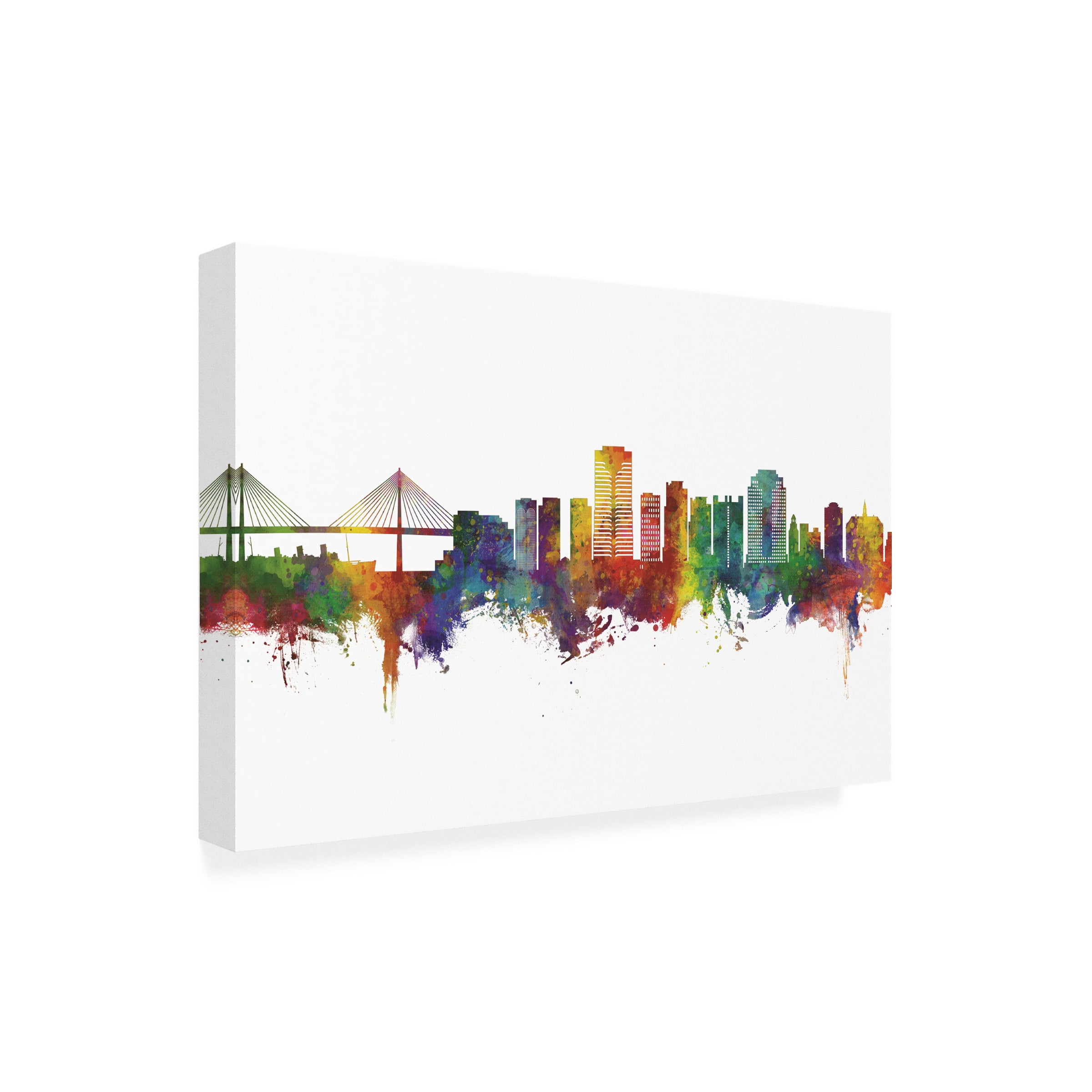 Michael Tompsett 'Long Beach Skyline' Canvas Art