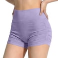 thumbnail image 2 of Utoimkio Women's High Waist Ruched Workout Shorts,Ribbed Seamless Stretchy Biker Shorts for Yoga and Daily Casual Wear, 2 of 5