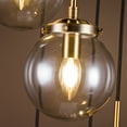 thumbnail image 6 of 5-Light Globe Glass Brass Finish Pendant Linear Staircase Chandeliers, 6 of 6