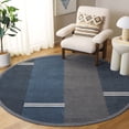 thumbnail image 2 of SAFAVIEH Pyramid Joanna Geometric Area Rug, Navy/Grey Black, 6'7" x 6'7" Round, 2 of 7