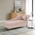 thumbnail image 2 of Andeworld Modern Chaise Lounge Indoor with Storage, Fabric Chaise Lounge Couch,Sleeper Lounge Sofa for Bedroom Office,Small Living Room & Apartment（TAN,Right Arm）, 2 of 5