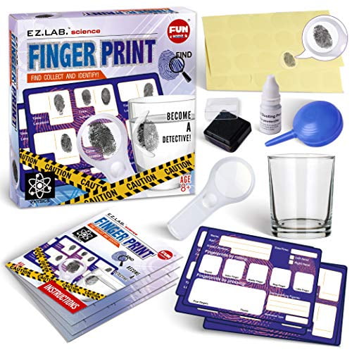 Spy Fingerprint Kit for Kids, FunKidz Detective Spy Kit Science ...
