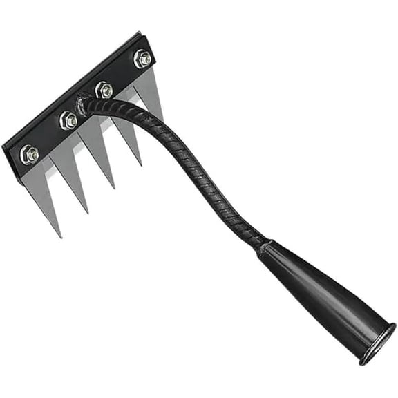Carbon Steel Heavy-Duty Garden Hand Rake, Iron Weeding Rake for Gardening & Weeding
