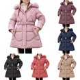thumbnail image 2 of Zecgelong Stylish Long Waist Winter Coat For Girls With Warm Filling And Detachable Hood, 2 of 6
