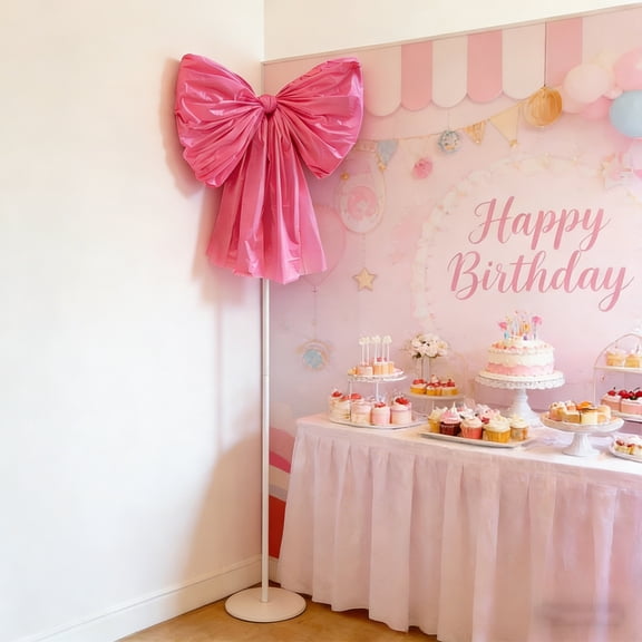 Bisitoy Valentines Day Decorations, DIY Giant Wall Bows for Wedding Coquette Birthday Backdrop Bridal Shower Bachelorette Room (Pink, One Size)