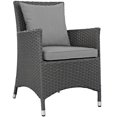 thumbnail image 4 of Modern Contemporary Urban Design Outdoor Patio Balcony Garden Furniture Side Dining Chair, Set of Two , Sunbrella Rattan Wicker, Grey Gray, 4 of 4