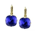 thumbnail image 2 of Swarovski Majestic Blue Lever Back Earring in Rose Gold Plate 12MM Square Cushion Cut, 2 of 4