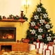 thumbnail image 4 of Juego de 24 púas de flores de Pascua doradas para adornos de árbol de Navidad, 4 of 6