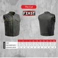 thumbnail image 3 of First Mfg Co - The Cut - Men's Motorcycle Biker Riding Black White Leather Vest - Small, 3 of 5
