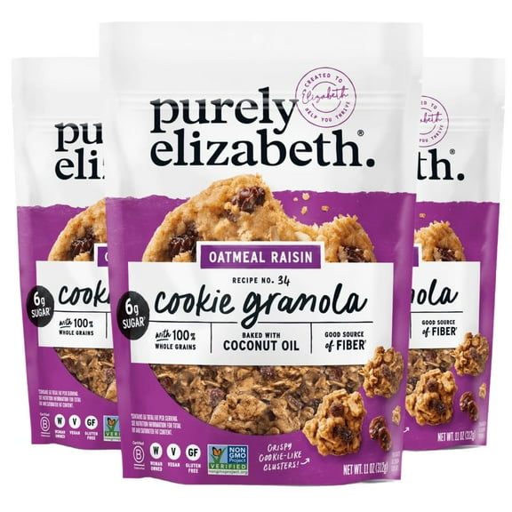 Purely Elizabeth Granola Cookie AIF9 Oatmeal Raisin 11 OZ (3 Pack)