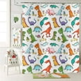 thumbnail image 3 of Kid Dinosaur Shower Curtain, Boys Cute Funny Animals Multicolor Dinosaur Dino Eggs Printed Bathroom Curtain for Bathtub Decor Waterproof Fabric Machine Washable with Hooks,72" Wx84 L, 3 of 6