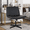 Black-No Wheels, variant on BIQWBIC Vanity Chair Adjustable Home Office Desk Chair Armless Swivel Cross Legged Chair with No Wheels, Pink