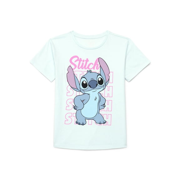 Disney Lilo & Stitch Girls Short Sleeve Graphic T-Shirt, Sizes 4-16 & Plus