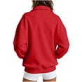 thumbnail image 4 of Zip Up Sweatshirt Women Casual Loose Fit Long Sleeve Jacket with Pockets Full Zip Front Lightweight Outerwear for Daily Wear, 4 of 8