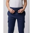 thumbnail image 4 of Real Essentials 3 Pack: Boys Fleece Cargo Jogger Sweatpants Athletic Workout Kids Pocket and Drawstring Size 4-30, 4 of 6