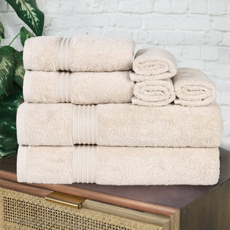 Superior Egyptian Cotton Absorbent 8-Piece Stone Towel Set