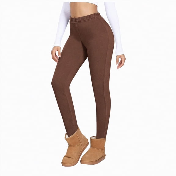 enyan Women's Ribbed Knit Leggings Elastic High Waist Solid Color Textured Slim Fit Casual Long Pants Yoga Pant,Coffee,XXL
