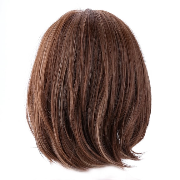 Peluca de mujer SS100, pelo sintético corto, castaño, liso, resistente al calor, para cosplay