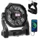 thumbnail image 1 of Ventilador portátil recargable para acampar Eloslos de 10 pulgadas con linterna LED, 1 of 5