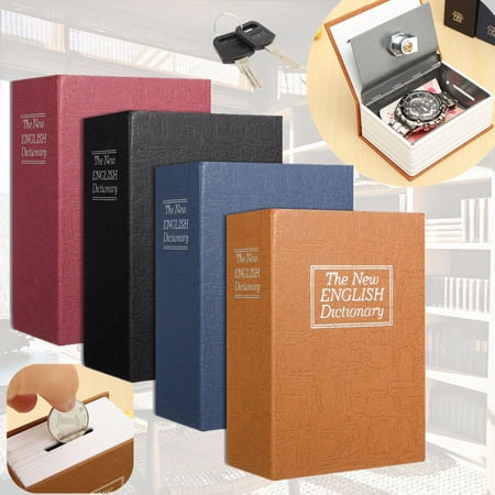 ON CLEARANCE 4 Colors Dictionary Book Secret Hidden Storage Box Home Security for Traveling, Cash Store Money, Jewelry & Passport Safe + 2 Lock Key