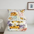 thumbnail image 5 of Kawaii Tiger Bedding Set,Cartoon Tiger Floral Comforter Set,Cute Colorful Flower Quilt Bed Set Wildlife Animal Print Down Comforter with 1 Pillowcase, 5 of 7