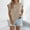 Khaki, variant on Women's Sleeveless V-Neck Casual Summer T-Shirt in Soft Polyester for Daily Wear