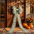 thumbnail image 4 of Fall Plaid Wired Edge Ribbon 2.46 Inch Wide, Thanksgiving Harvest Checkered Ribbon Roll for Gift Wrapping Wreath DIY Craft Halloween Fall Home Party Decoration, 4 of 6