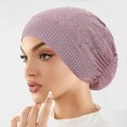 thumbnail image 4 of Chemo Hat Woman's Stretchy Beanie Bandana Turban Skull Cap Head Wrap Headscarf Purple One Size, 4 of 4