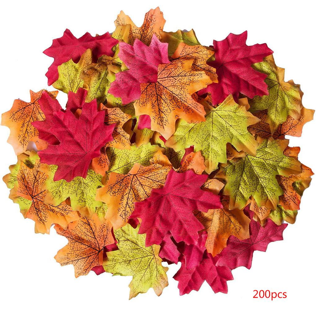 Artificial Maple Leaf Leaves Scatter Fall Foliage Autumn Thanksgiving Decor 50pc 