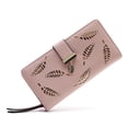 thumbnail image 2 of Women's Long Leather Card Holder Purse Zipper Buckle Elegant Clutch Wallet Color: Pink, 2 of 6