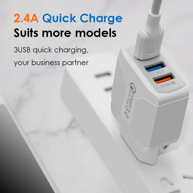 Cargador de pared de viaje de carga rápida 5V 2.4A 3 puertos USB QC 3.0 para iPhone Samsung Universal Accesorios Electrónicos