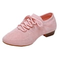 thumbnail image 5 of Rokment Womens Jazz Latin Dance Shoes Lace up Sneakers Modern Ballroom Teaching Practice Performance Dancing Sneakers Pink Size 6.5, 5 of 5