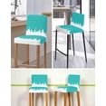 thumbnail image 5 of Abstract Teal Bar Stool Covers Set of 2, Modern Minimalist Graffiti Artwork Stretch Washable Bar Chair Covers with Backs, Removable Pub Counter Height Chair Cover for Kitchen Dining Room Cafe, 5 of 7