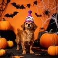 thumbnail image 6 of Aoznliie Dog Hat, Funny Adjustable Halloween Hat for Party Apparel, 4x4 inch Lightweight Pet Party Hat for Halloween Photo Props, Purple, 6 of 6