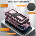 thumbnail image 5 of for iPhone 12 Case, iPhone 12 Phone Case with Built in Kickstand, Shockproof/Dustproof/Drop Proof Heavy Duty Military-Grade Rugged Protective Cover for iPhone 12,Purple,For iPhone 12, 5 of 9
