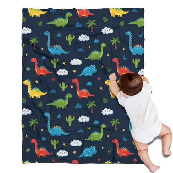 Colorful Dinosaurs Clouds Pattern Blanket,Comfortable Soft Lamb Wool Throw Blanket,All Season,Warm Lightweight Blankets for Sofa Bed Couch Living Room Chair,30"x40"