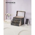 thumbnail image 2 of Joyero SONGMICS Organizador de 4 capas con tapa de cristal gris/dorado, 2 of 8