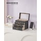 thumbnail image 2 of Joyero SONGMICS Organizador de 4 capas con tapa de cristal gris/dorado, 2 of 8