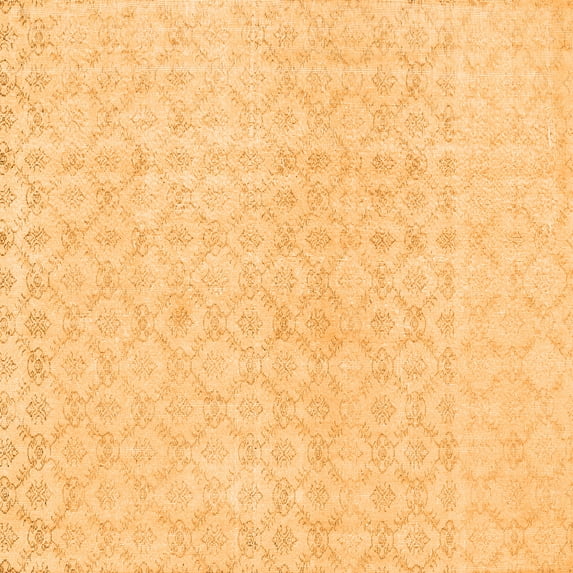 Ahgly Company Indoor Square Abstract Orange Contemporary Area Rugs, 8' Square