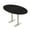 Black Cypress w/Silver Base, variant on Oval Bistro Height Meeting Table T-Shaped Metal Base 46x84 Bar Table