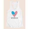 thumbnail image 7 of Fourth Of July Flag Heart Racerback Tank Women -Image by Shutterstock, Female Large, 7 of 7